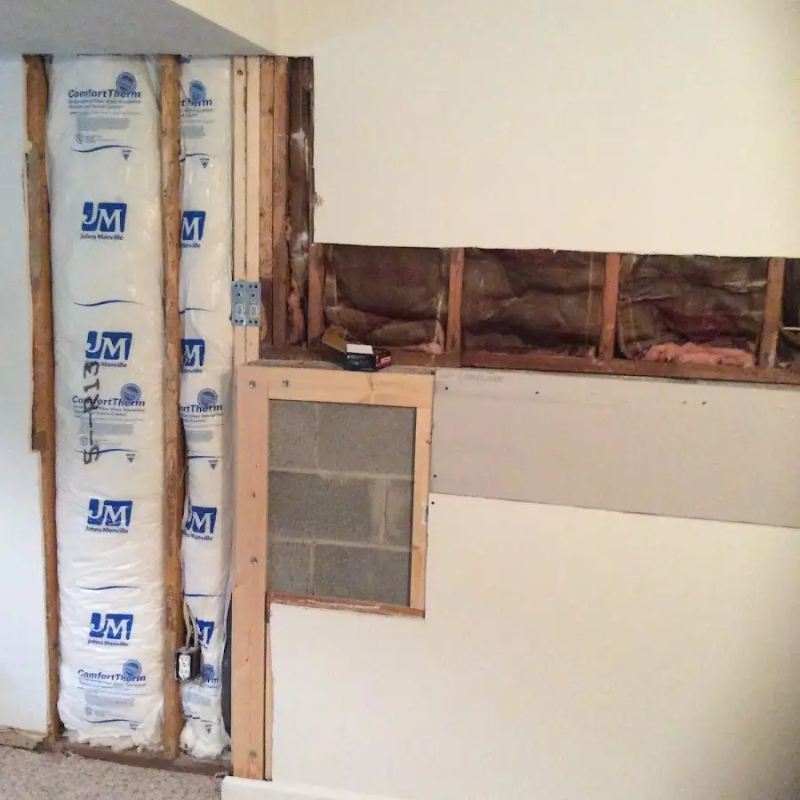 Wall insulation replacement during Structural Drying in Clayton